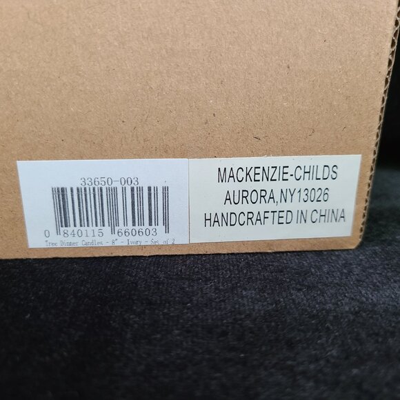 MacKenzie-Childs Tree Dinner Candles - 8" - Ivory - Set of 2 - Picture 3 of 3